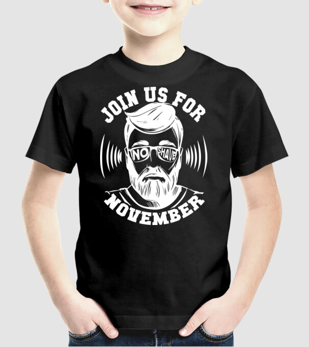 Alătură-te mișcării No Shave November (engleză) model negru pe tricou