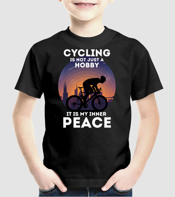 cycling is not just a hobby model negru pe tricou