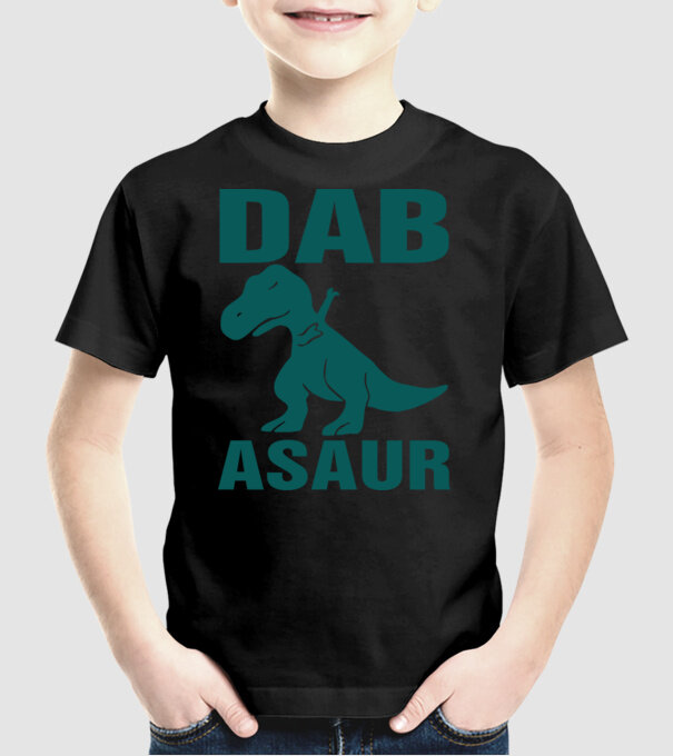 Dabasaur model negru pe tricou