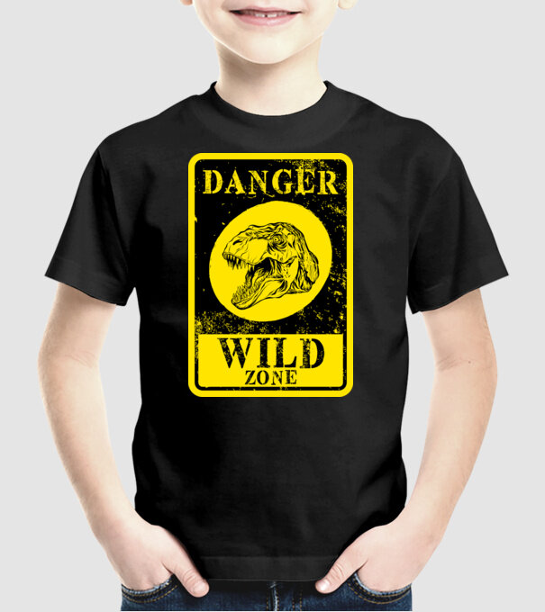Danger wild zone model negru pe tricou