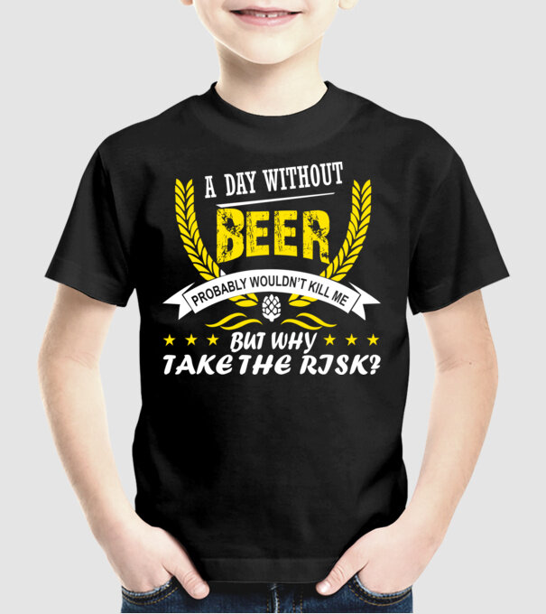 Day without beer model negru pe tricou