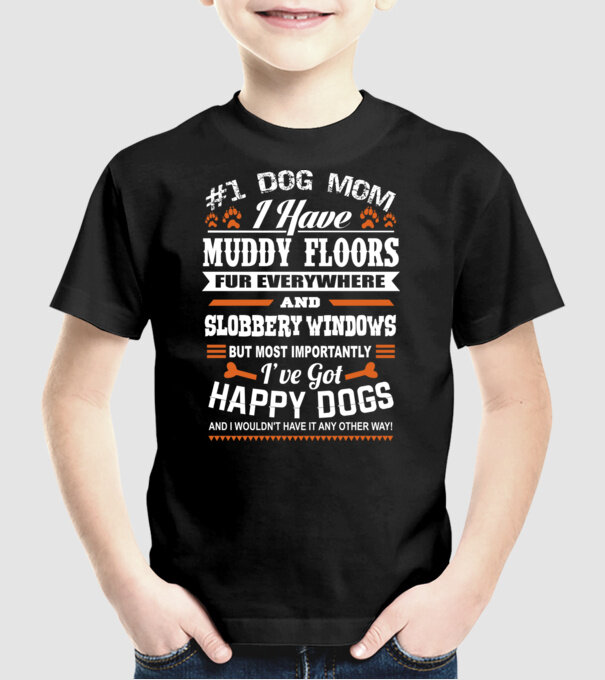 Dog mom be like model negru pe tricou