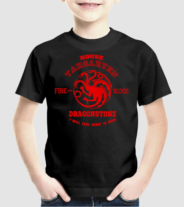 Dragonstone model negru pe tricou