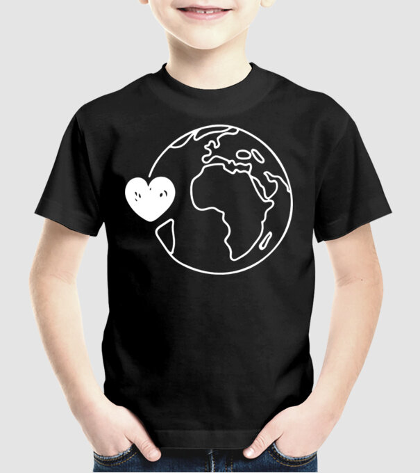 EarthLogo model negru pe tricou