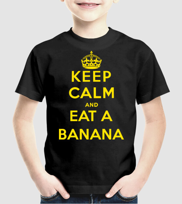 Eat banana model negru pe tricou