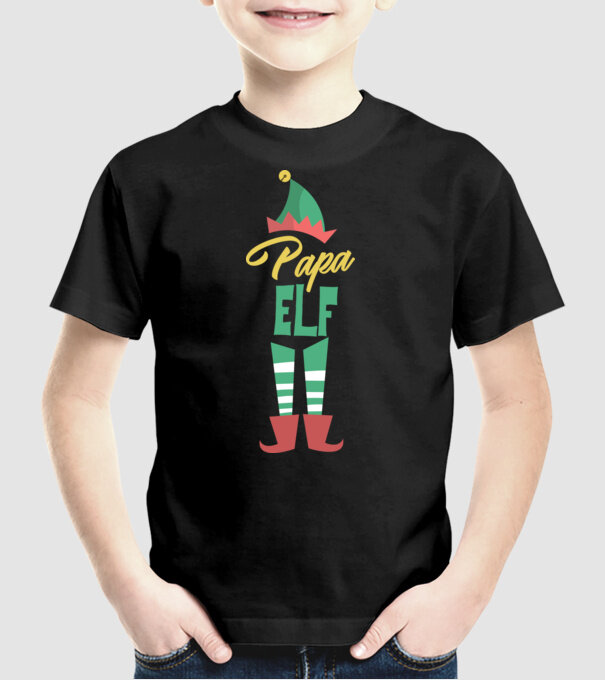 Elf family bunic model negru pe tricou