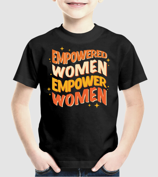 Empowered women empower women model negru pe tricou