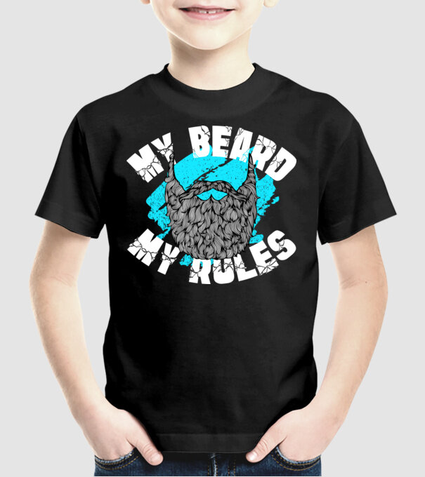 Barba mea, regulile mele (engleză) model negru pe tricou
