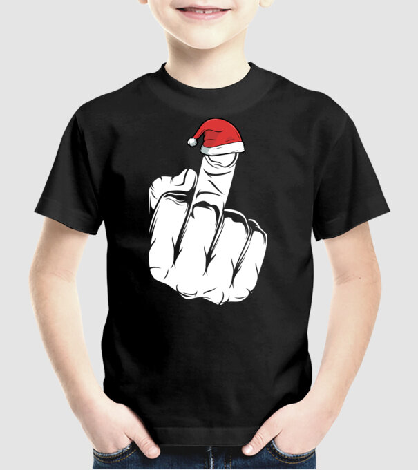 f u christmas model negru pe tricou