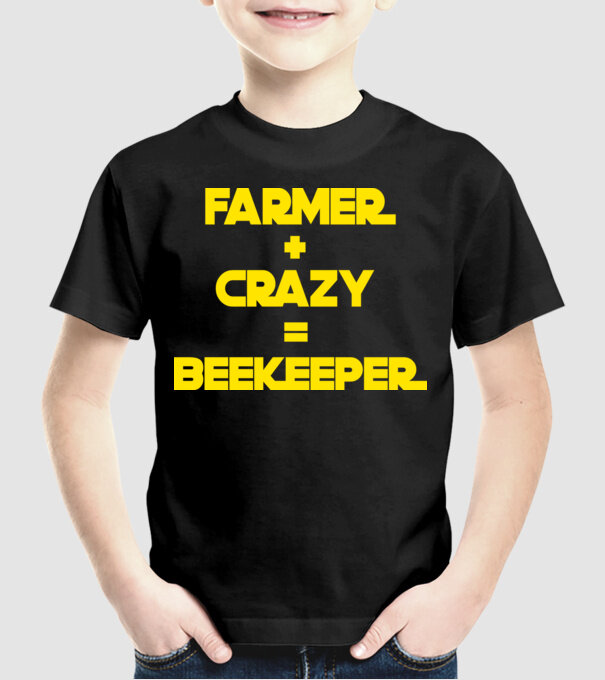 Farmer crazy beekeeper model negru pe tricou