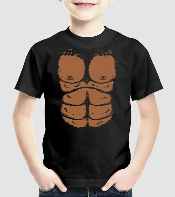 Piept de gorilă carnaval model negru pe tricou