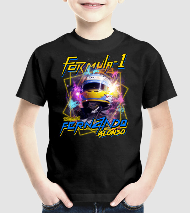 FORMULA 1 ALONSO model negru pe tricou