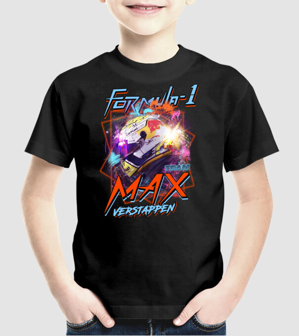 FORMULA 1 VERSTAPPEN model negru pe tricou