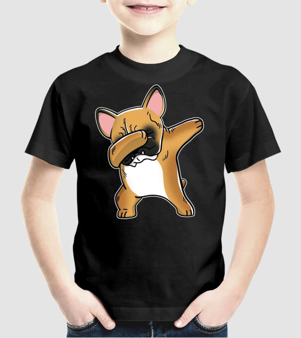 Buldog francez DAB model negru pe tricou