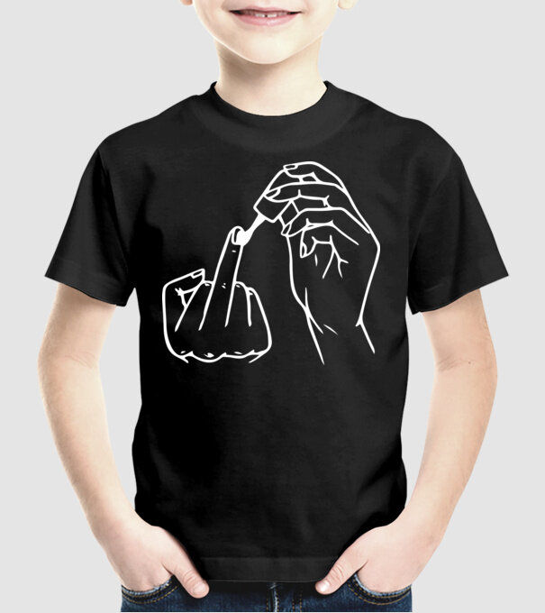 Nail polish Fuck U model negru pe tricou