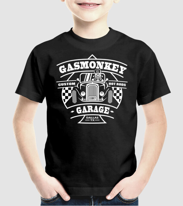 Gas Monkey model negru pe tricou