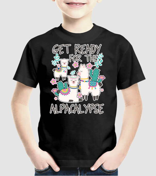 Get ready for the alpacalypse model negru pe tricou