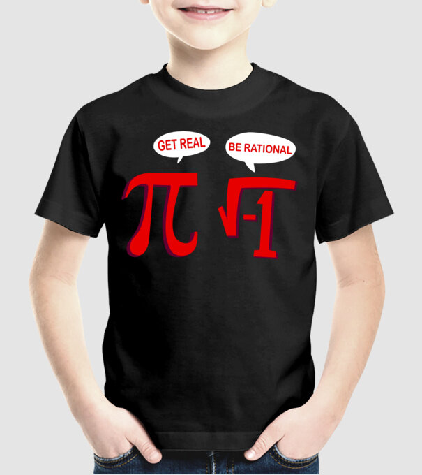 Get real, be rational model negru pe tricou