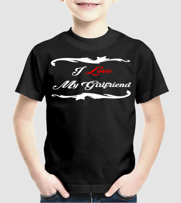 Girlfriend model negru pe tricou