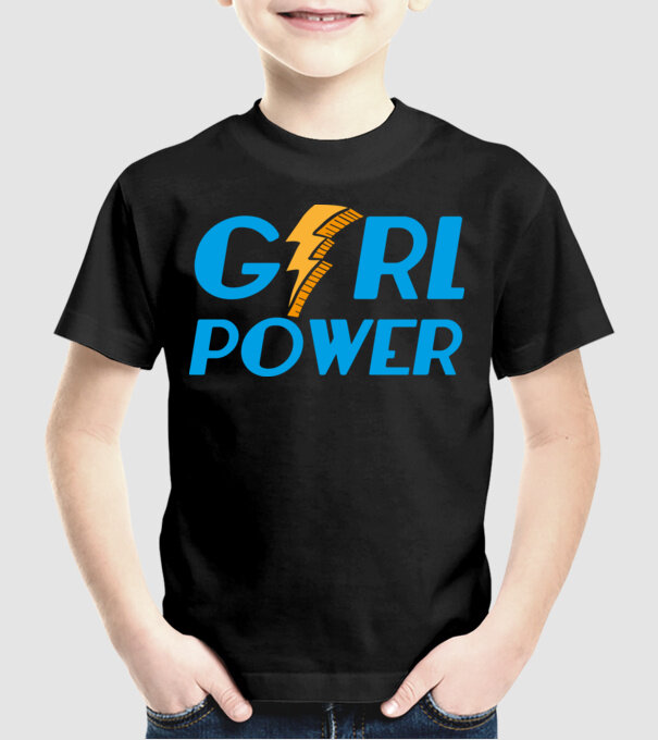 GirlPower model negru pe tricou