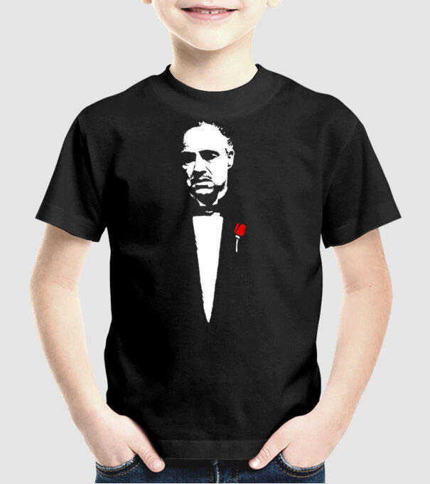 godfather cu trandafir model negru pe tricou