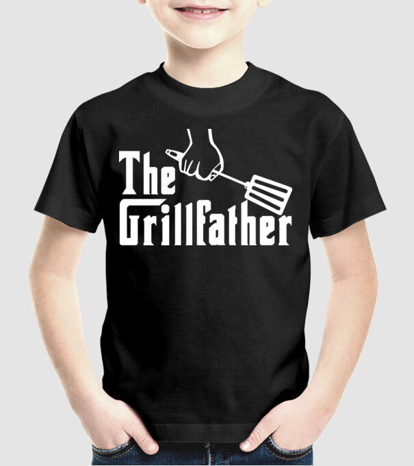 GrillFather model negru pe tricou
