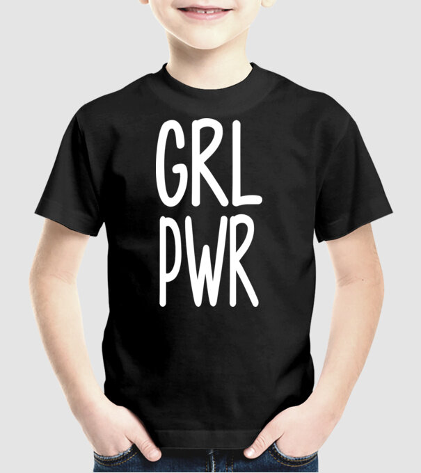 Girl Power model negru pe tricou
