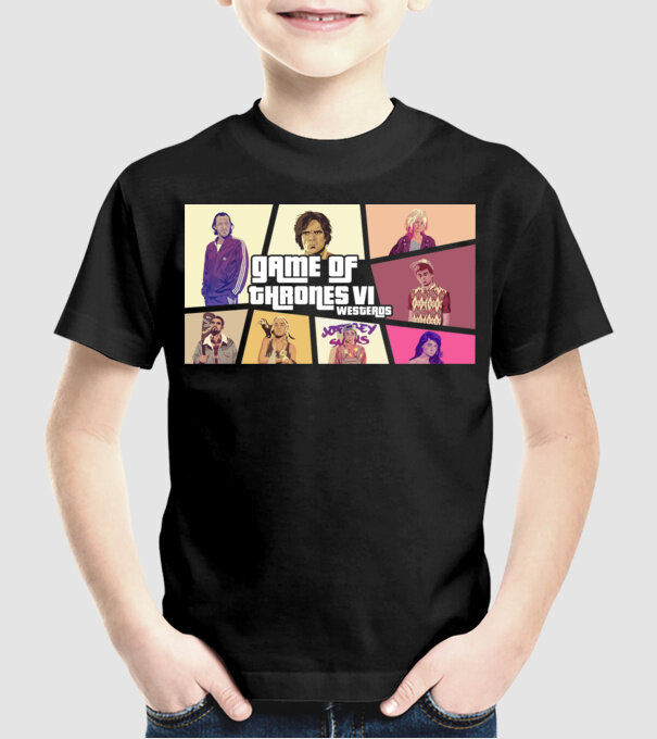 GTA game of thrones model negru pe tricou