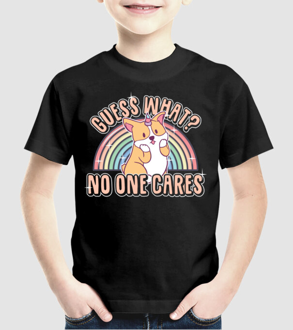 Guess what corgicorn model negru pe tricou