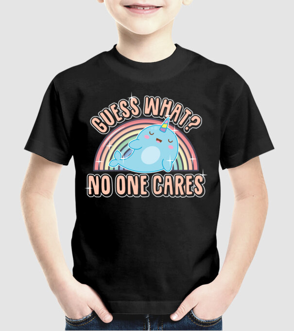 Guess what narval model negru pe tricou