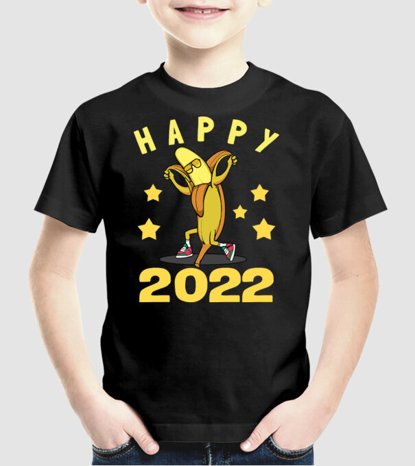 Happy new year Banana model negru pe tricou