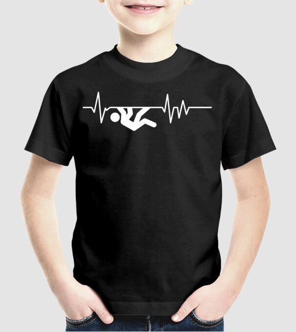 Heartbeat escaladare model negru pe tricou