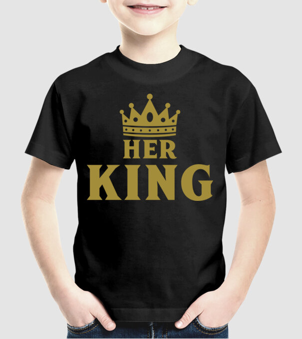 Her King model negru pe tricou