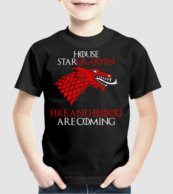 house stargaryen model negru pe tricou
