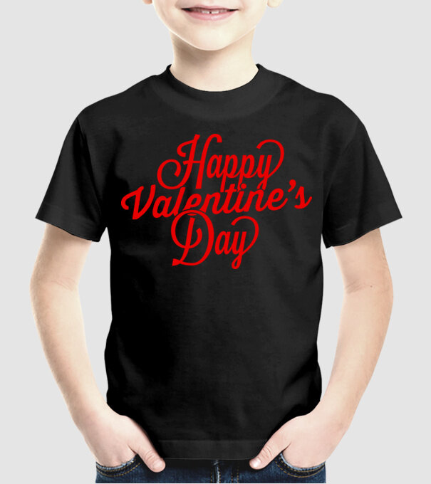 Happy Valentines day model negru pe tricou
