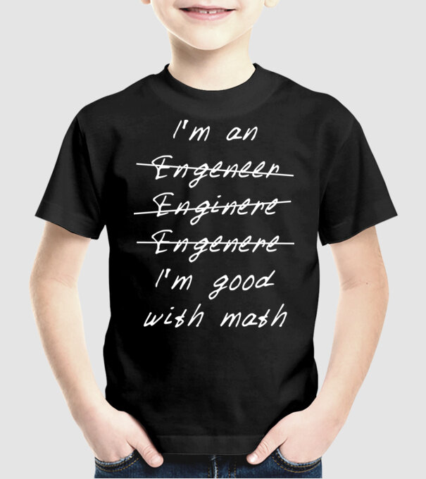'I''m good with math' model negru pe tricou