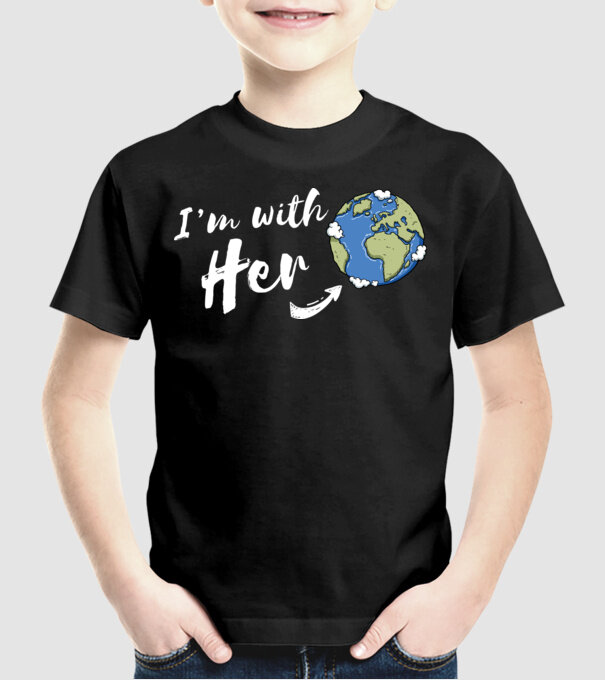 'i''m with her' model negru pe tricou