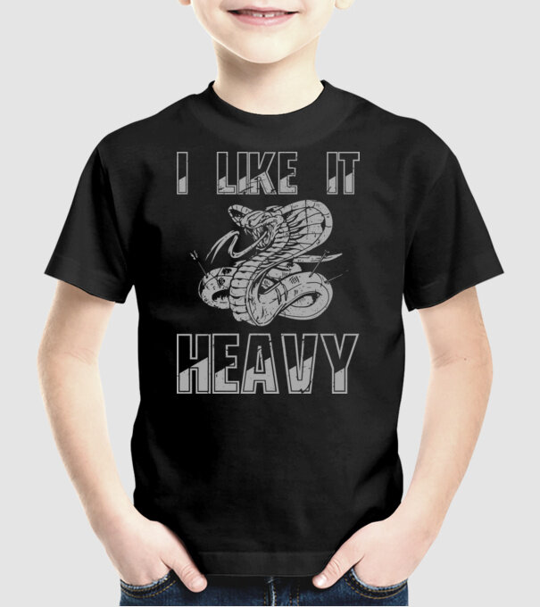 I like it heavy model negru pe tricou