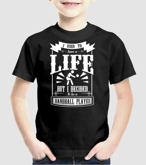 I used to have a life HANDBALIST model negru pe tricou