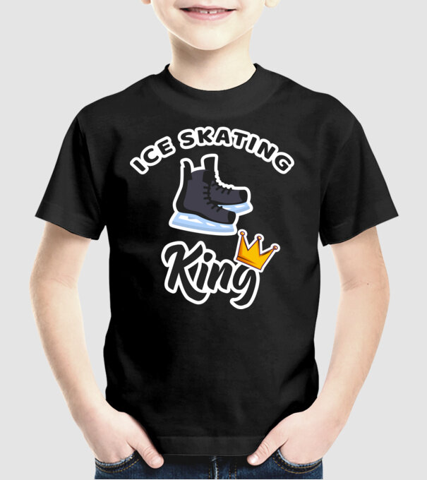 Ice skatin King model negru pe tricou