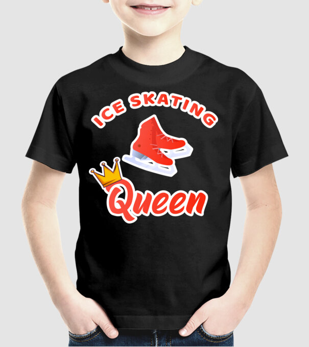 Ice skatin Queen model negru pe tricou