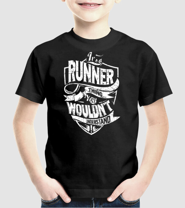 'It''s a runner thing' model negru pe tricou