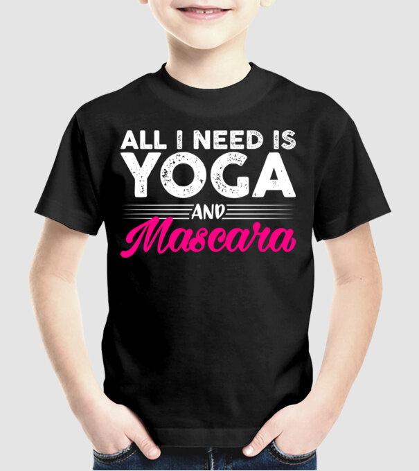Yoga și mascara model negru pe tricou