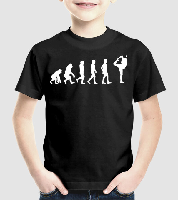 Yoga evoluție model negru pe tricou