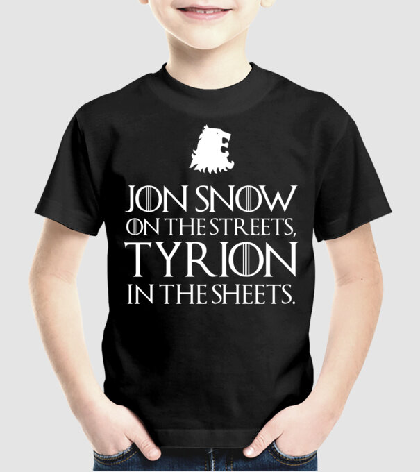 Jon Snow streets model negru pe tricou