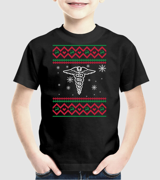 Model tricotat de Crăciun - medicină model negru pe tricou