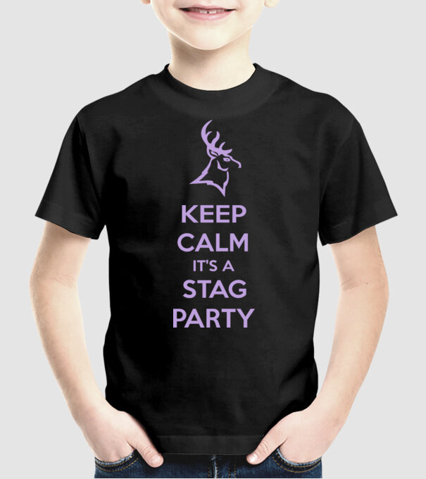 Keep calm stag party on model negru pe tricou