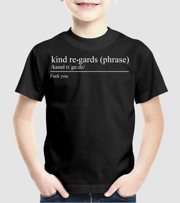 Kind regards model negru pe tricou
