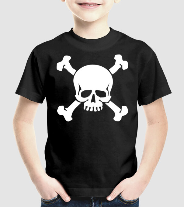 craniu 2 model negru pe tricou