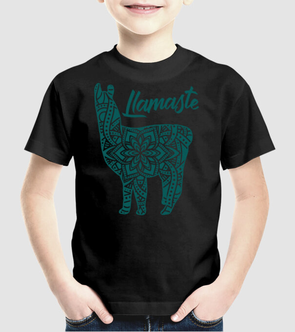 Lamaste unicolor model negru pe tricou